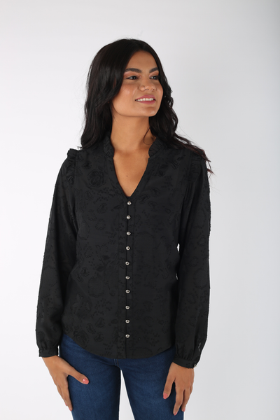 Embroidered Clip Blouse - 110020
